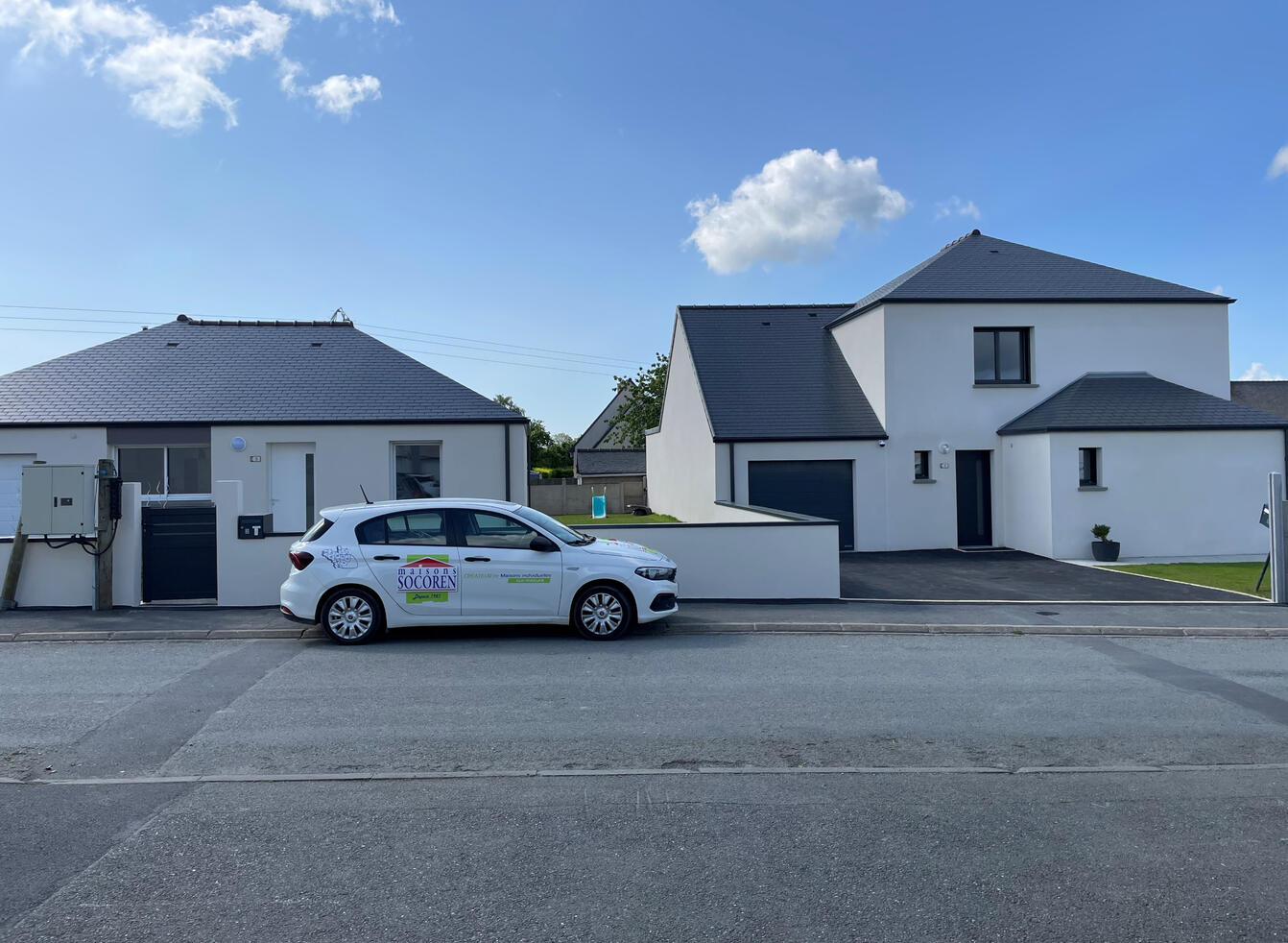 Maison étage toit plat